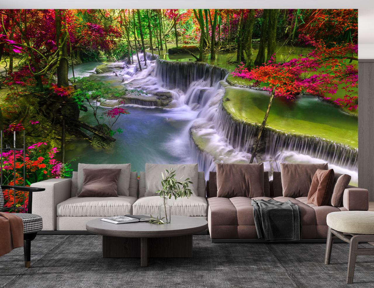 Fototapet Fara Imbinai 3D Pisaj Cascada Living & Dormitor [2]