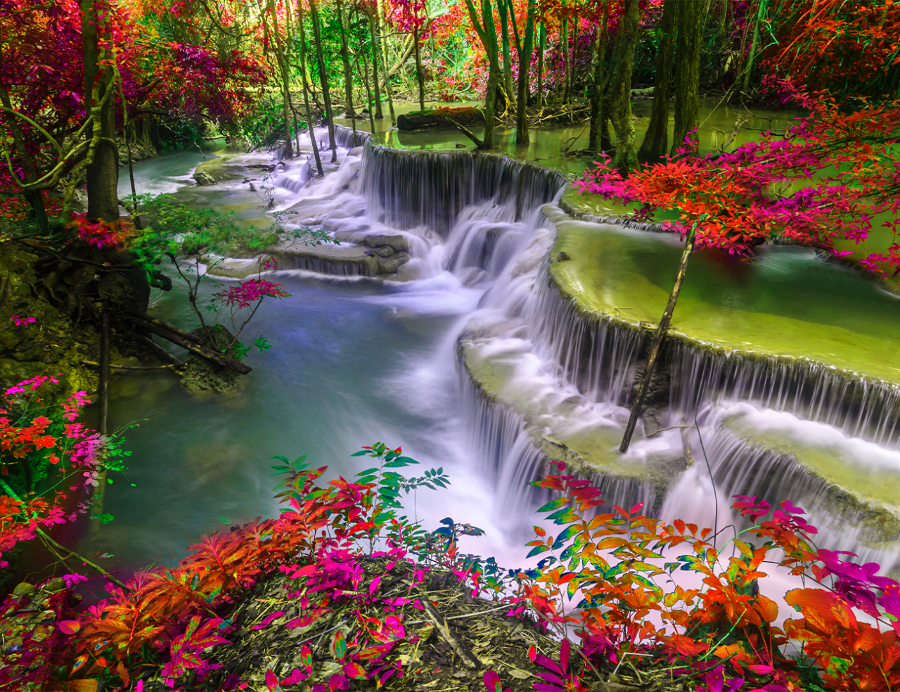 Fototapet Fara Imbinai 3D Pisaj Cascada Living & Dormitor [5]