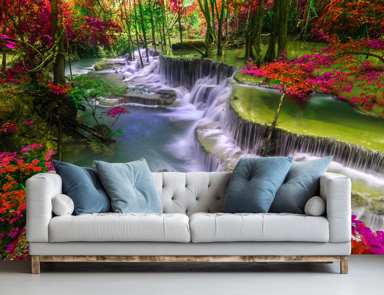 Fototapet Fara Imbinai 3D Pisaj Cascada Living & Dormitor [3]