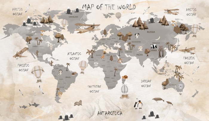 Fototapet fara imbinari Ocher Map [3]