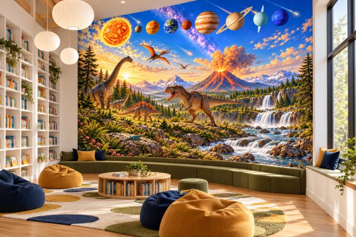 Fototapet Dinozauri și Planete Fără Îmbinări | Dreamwall.ro [4]