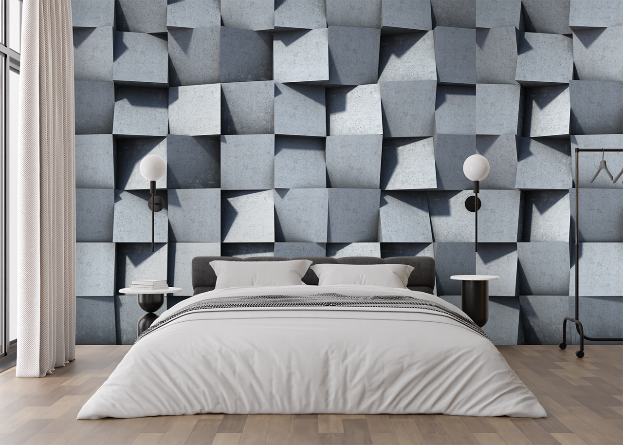 model fototapet fara imbinari personalizat cu aspect de ciment pentru living sau dormitor [2]