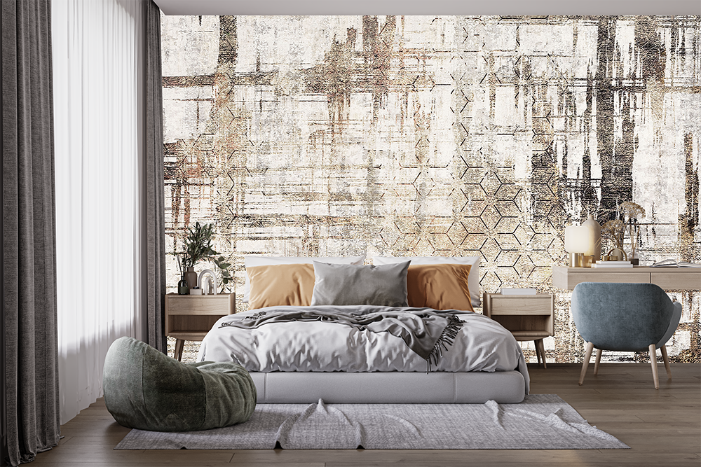 Fototapet fara Imbinari Forme Geometrice Grunge Pe Textura De Ciment [3]