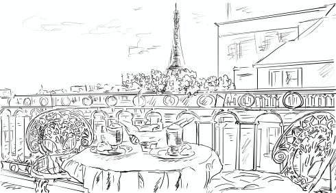 Fototapet Paris Drawing [2]