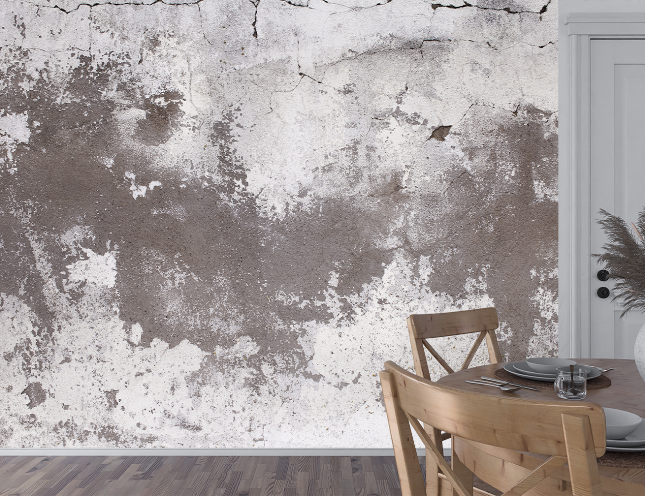 Fototapet Textura Beton Modern pentru Dormitor și Living - Alb Negru Grunge [3]