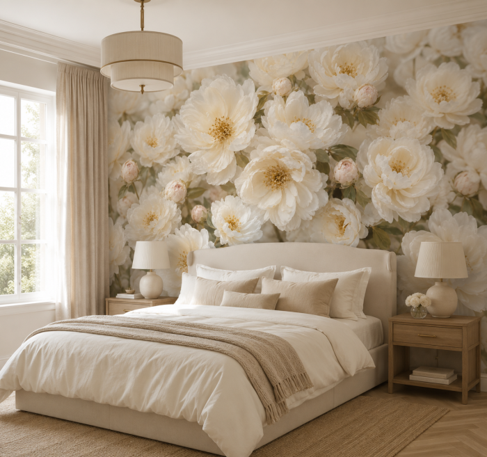 Fototapet Vanilla Peonies fără îmbinări | Dreamwall.ro [2]
