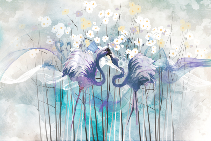 Fototapet Watercolor love fara imbinari [2]