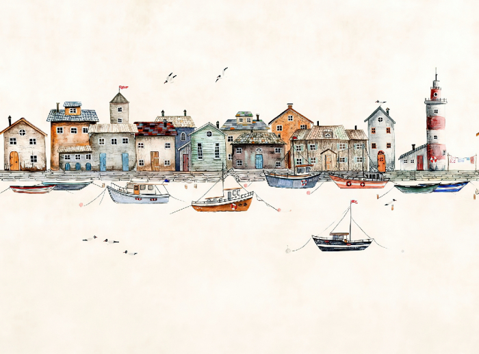 Fototapet Watercolor Port [3]