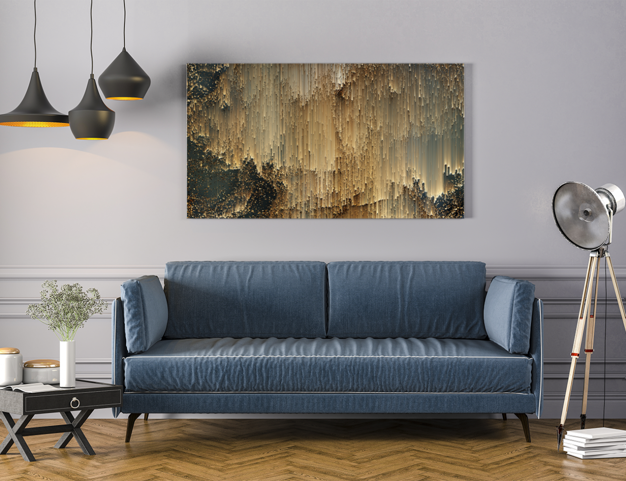 Tablou Canvas - Golden Rain [2]