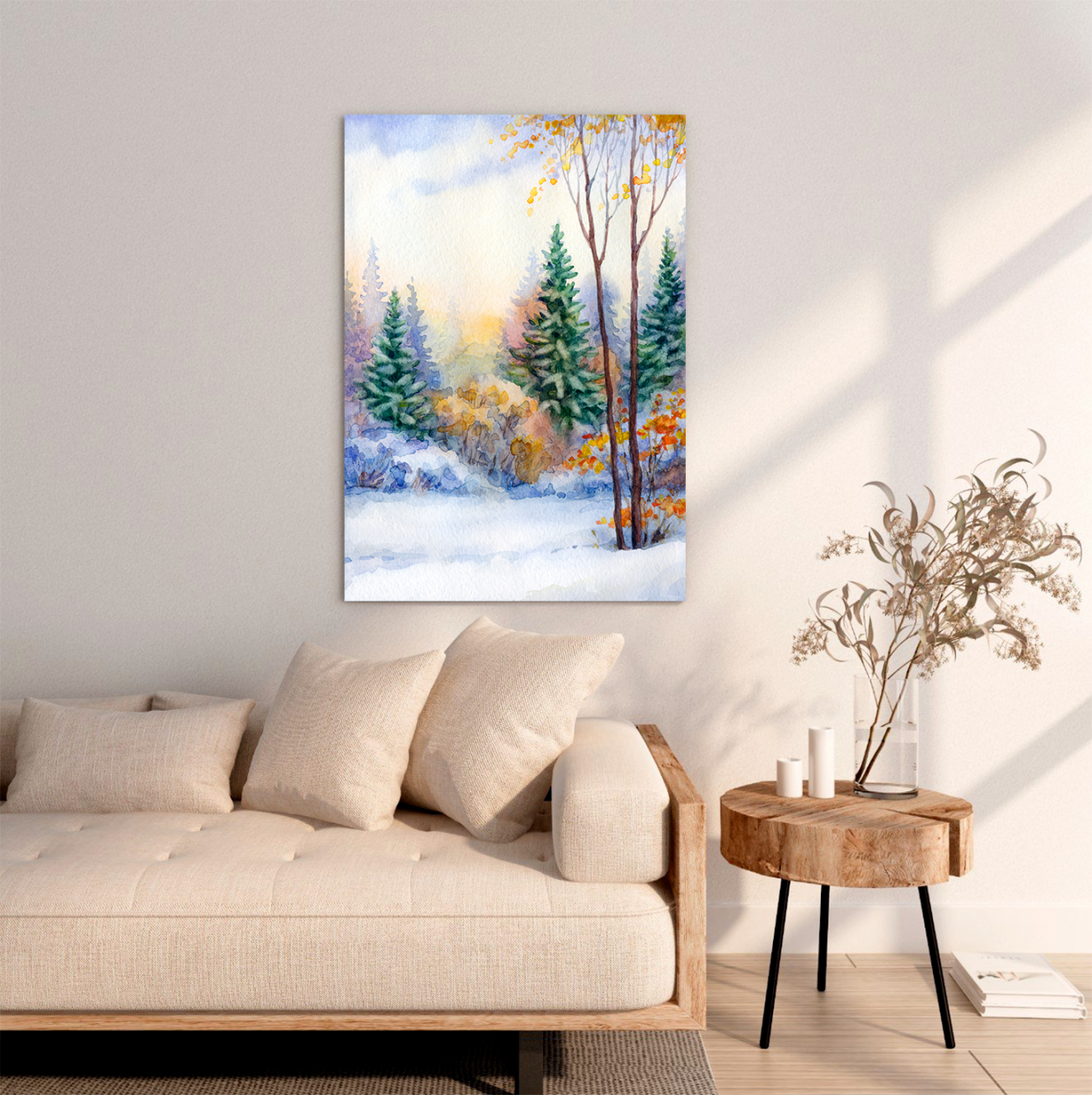 Tablou Canvas Peisaj Iarna Brazi Munte Craciun Padure [3]