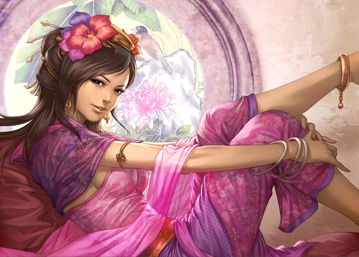 Tablou Canvas Girl In A Pink Dress L80XH50cm [2]
