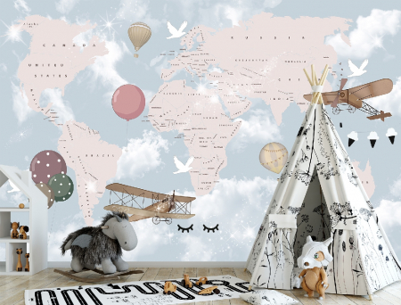 Pentru copii - Fototapet fara imbinari Dream Children's Map