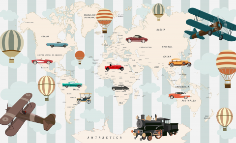 Fototapet fara imbinari Playful World Map [1]