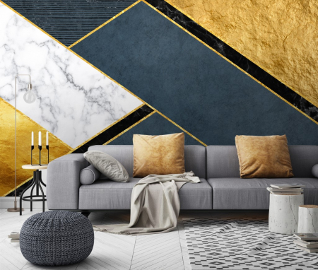 Fototapet fara imbinari Geometric Golden Mood