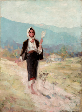 Tablou Canvas Nicolae Grigorescu - Taranca cu Furca [1]
