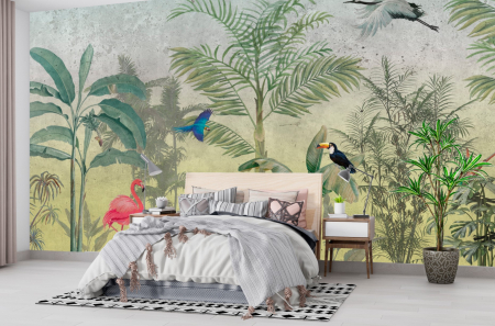 Tropical - Fototapet fara imbinari Vintage Exotic Forest