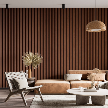 Fototapet fara imbinari Vertical Wooden Slats Texture For Interior [2]