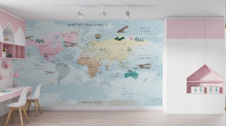 Pentru copii - Fototapet fara imbinari Map Of The World