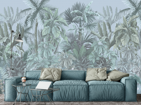 Tropical - Fototapet fara imbinari Foggy Tropical Forest
