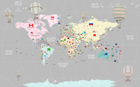Fototapet fara imbinari Gray Map [1]