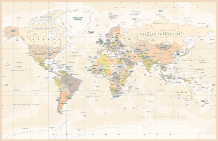 Fototapet fara imbinari Bright Old Map [2]
