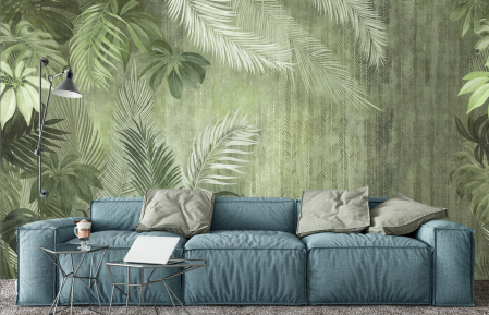 Frescă - Fototapet fara imbinari Tropic Green Fresco