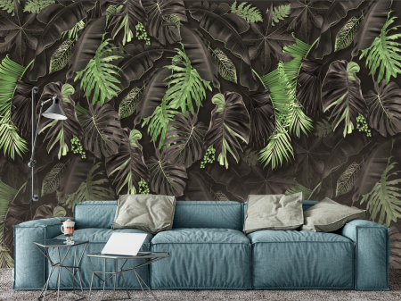 Fototapet fara imbinari Dream Dark Amazon Leaves [1]
