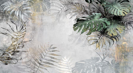Fototapet fara imbinari Grunge Tropical Leaves [1]