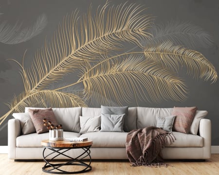 Fototapet fara imbinari  Luxury Feather Gold [1]