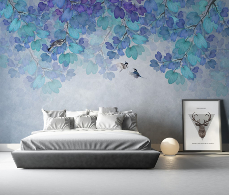 Watercolor - Fototapet fara imbinari Blue Paint