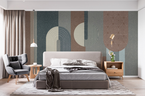 Abstract - Fototapet fara imbinari Minimalist Shapes Circles And Lines