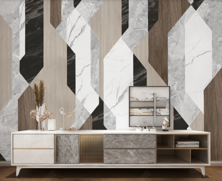 Abstract - Fototapet fara imbinari Geometric Marble Panels