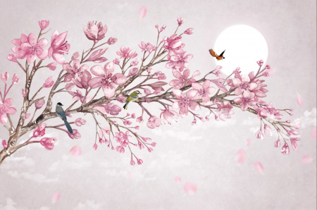 Tapet fara imbinari Aquarelle Magnolia [3]