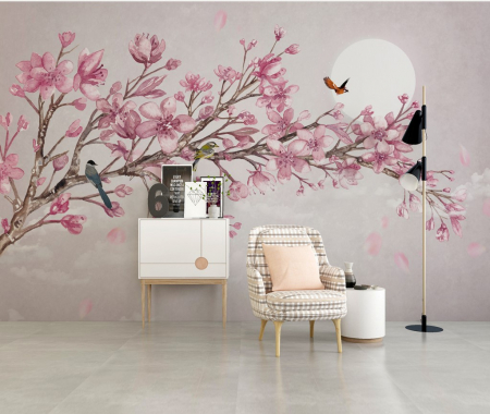 Frescă - Tapet fara imbinari Aquarelle Magnolia
