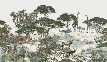 Fototapet fara imbinari Landscape Animals [1]