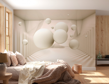 Abstract - Fototapet fara imbinari Beige Balls