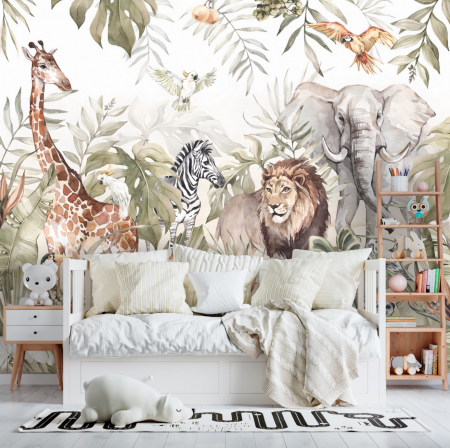 Pentru copii - Fototapet fara imbinari Jungle Fauna