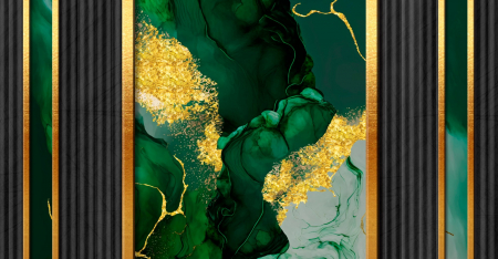 Fototapet fara imbinari Emerald With Gold Glitter [1]