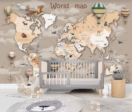 Fototapet fara imbinari - Fototapet fara imbinari Dream Retro World Map