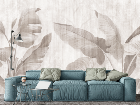 Tropical - Fototapet  fara imbinari textura canvas Mural Leaf Shadow