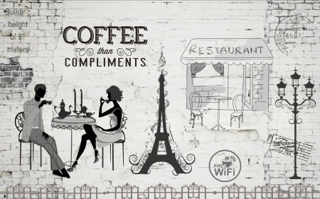 Fototapet fara imbinari Coffee In Paris [2]