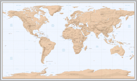 Fototapet fara imbinari Relief World Map [2]