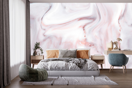 Fluid Art - Fototapet fara imbinari Pink Grey Marble