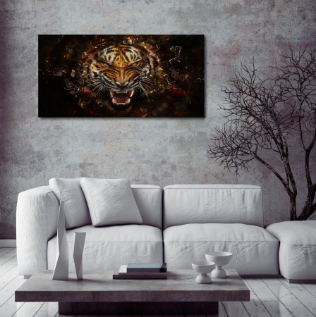 Tablouri Canvas - Tablou Pe Panza - Angry Tiger