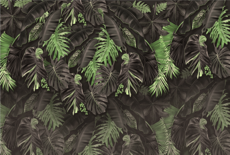Fototapet fara imbinari Dream Dark Amazon Leaves [2]