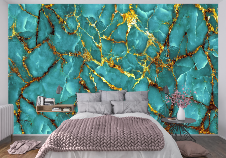 Fototapet fara imbinari Green Marble [1]