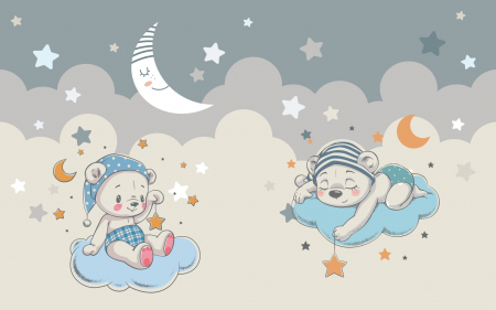 Fototapet fara imbinari  Dream Teddy Bear On The Cloud [2]