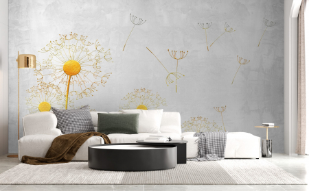 Abstract - Fototapet fara imbinari Gold Dandelion