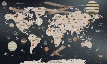 Pentru copii - Fototapet fara imbinari Map Of The Dark Night