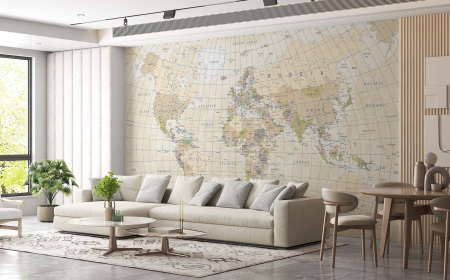 Fototapet fara imbinari Vintage Map Of The World [1]